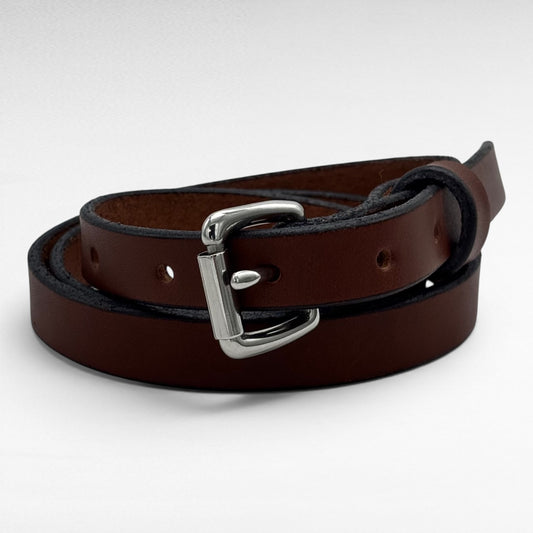 Brown Bridle Leather Belt – 3/4” | Handcrafted in USA