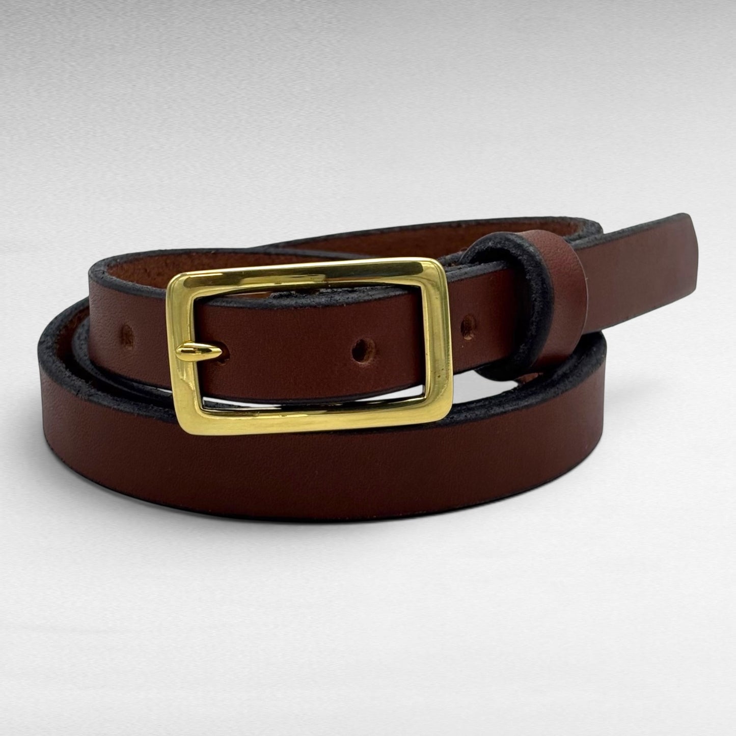 Brown Bridle Leather Belt – 3/4” | Handcrafted in USA