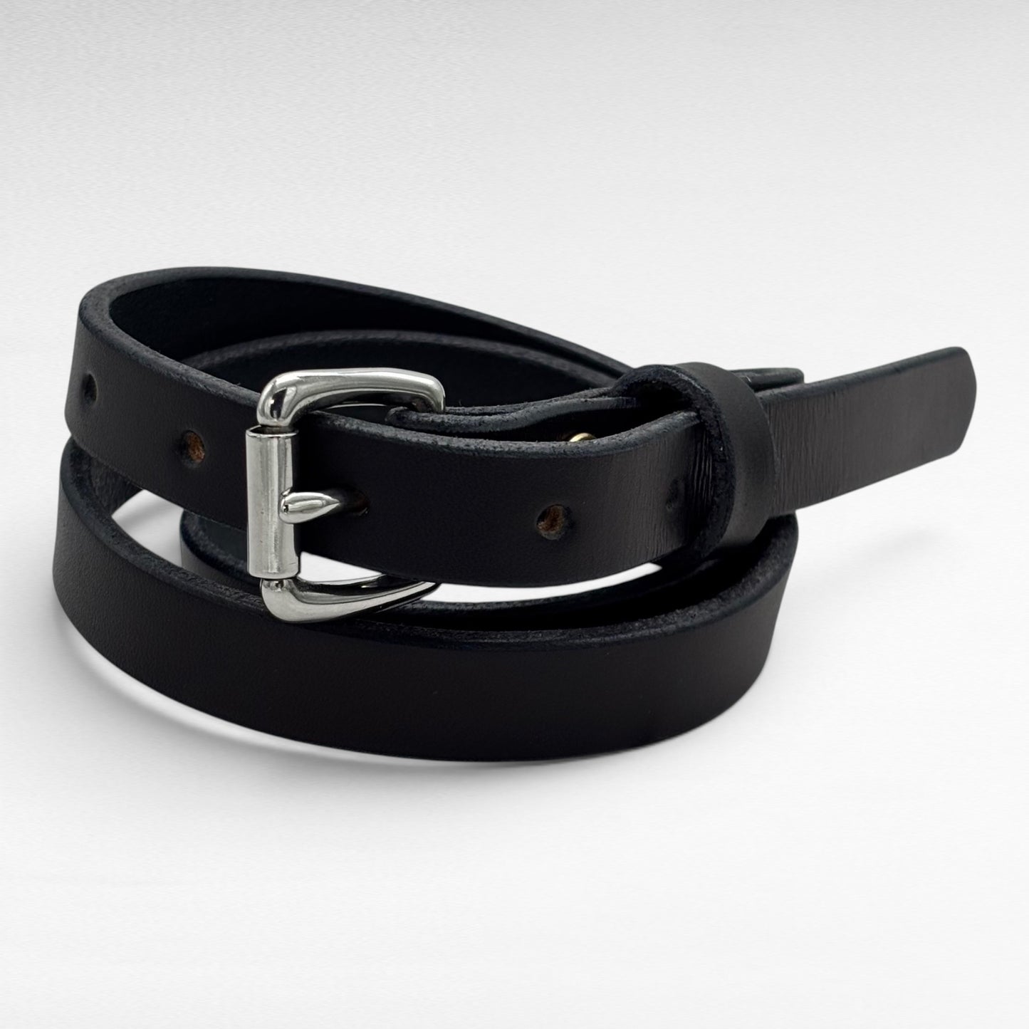 Black Bridle Leather Belt – 3/4” | Handcrafted in USA