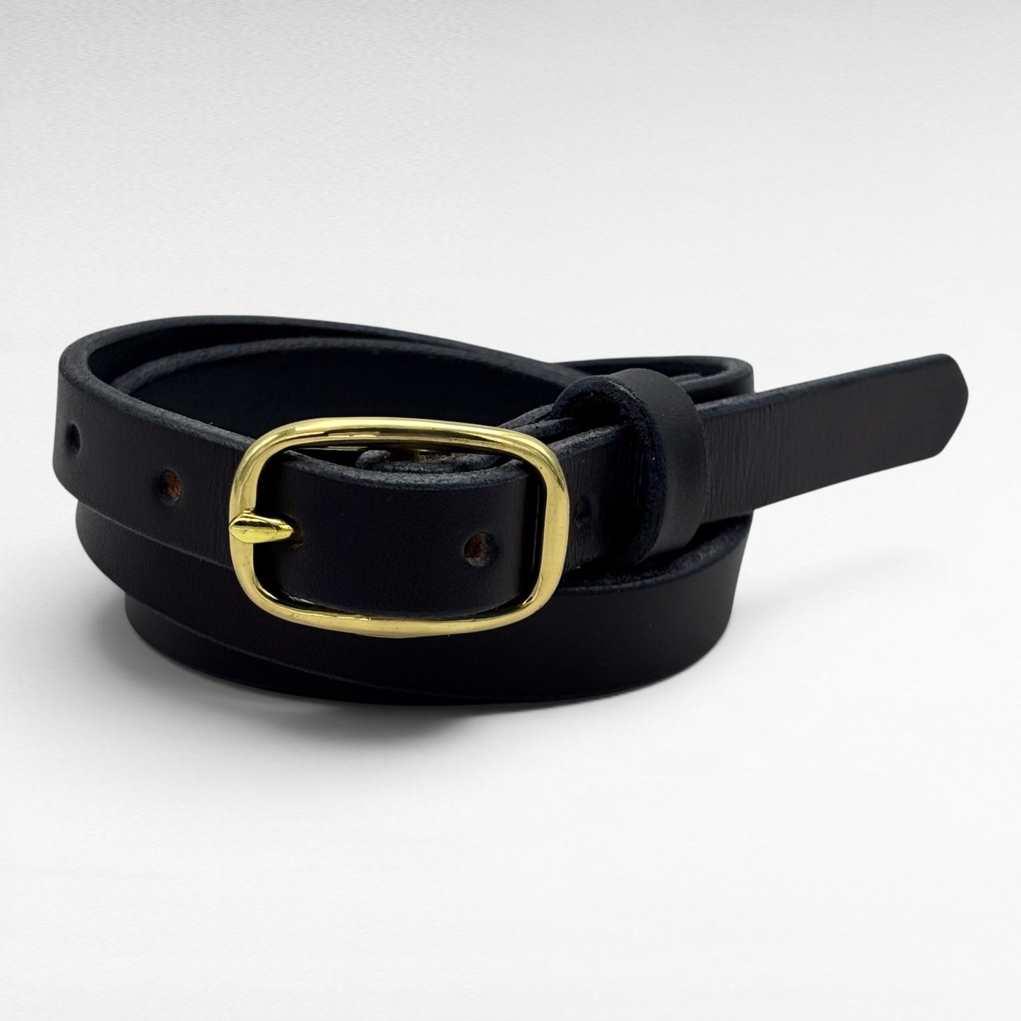 Black Bridle Leather Belt – 3/4” | Handcrafted in USA