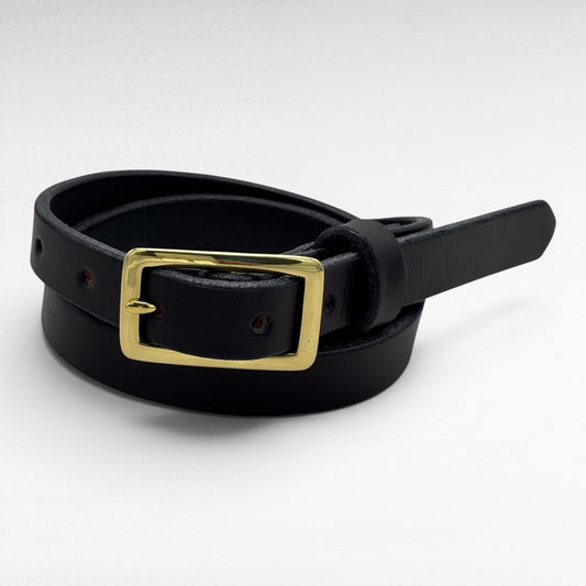 Black Bridle Leather Belt – 3/4” | Handcrafted in USA