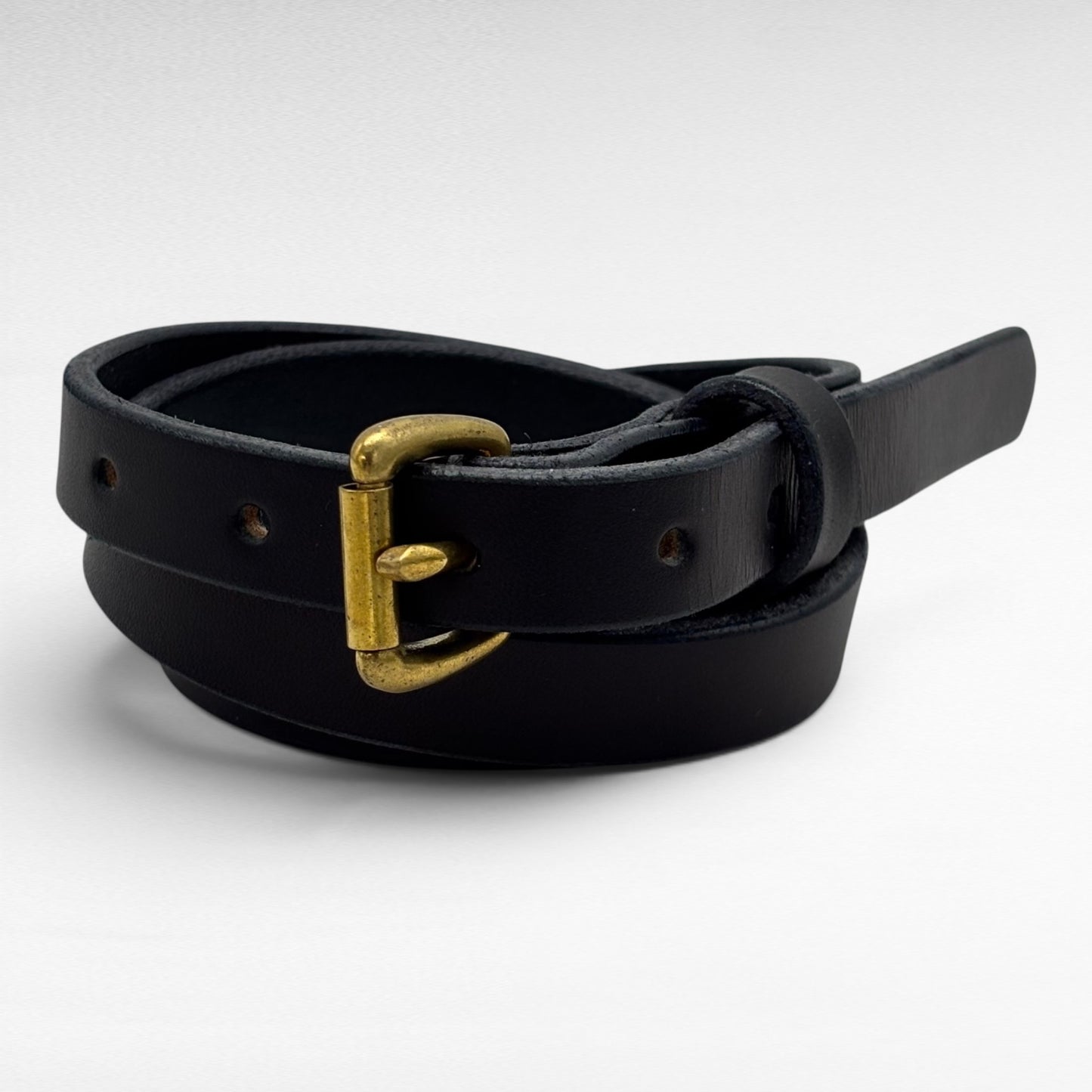 Black Bridle Leather Belt – 3/4” | Handcrafted in USA