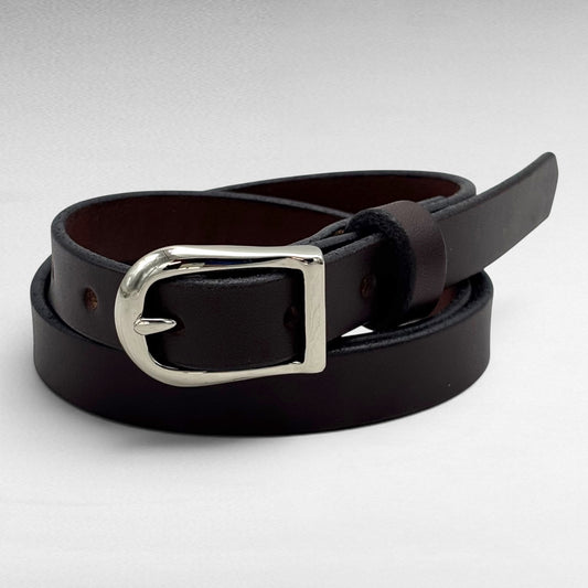 Dark Brown Bridle Leather Belt – 3/4” | Handcrafted in USA