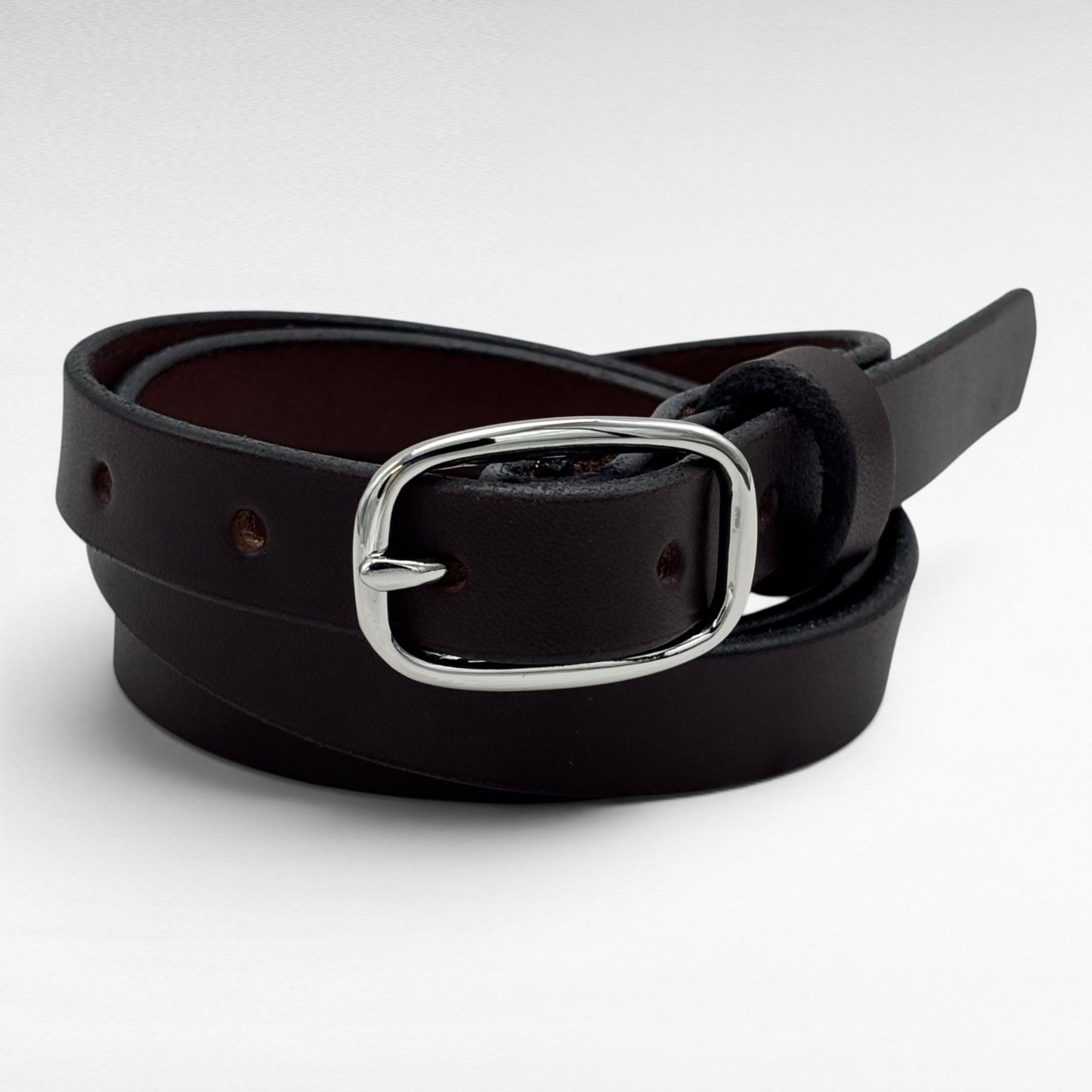 Dark Brown Bridle Leather Belt – 3/4” | Handcrafted in USA