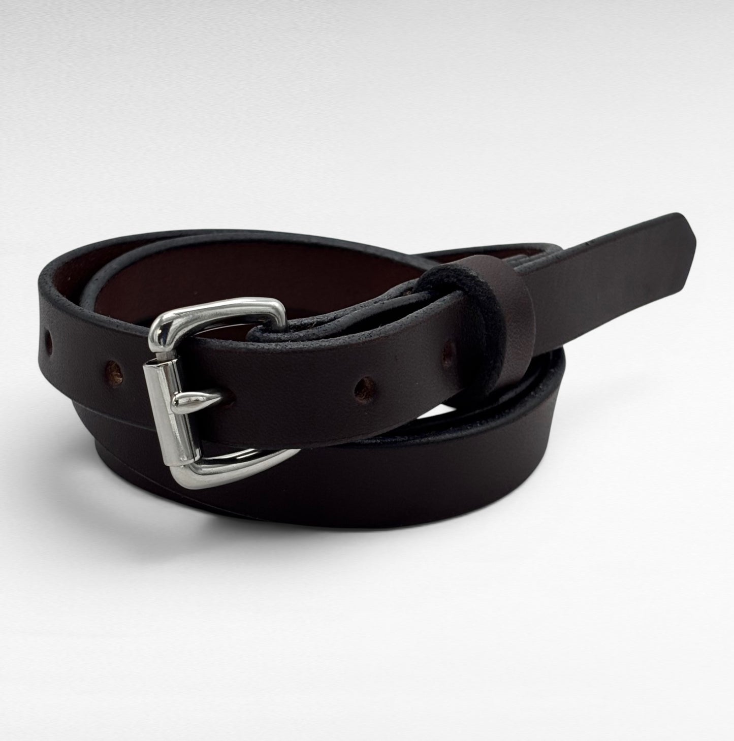 Dark Brown Bridle Leather Belt – 3/4” | Handcrafted in USA