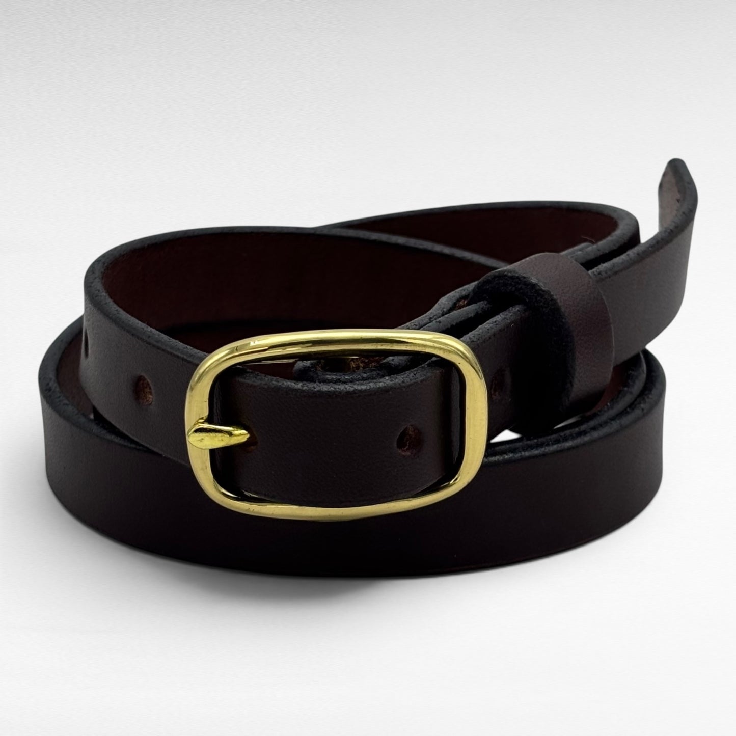 Dark Brown Bridle Leather Belt – 3/4” | Handcrafted in USA
