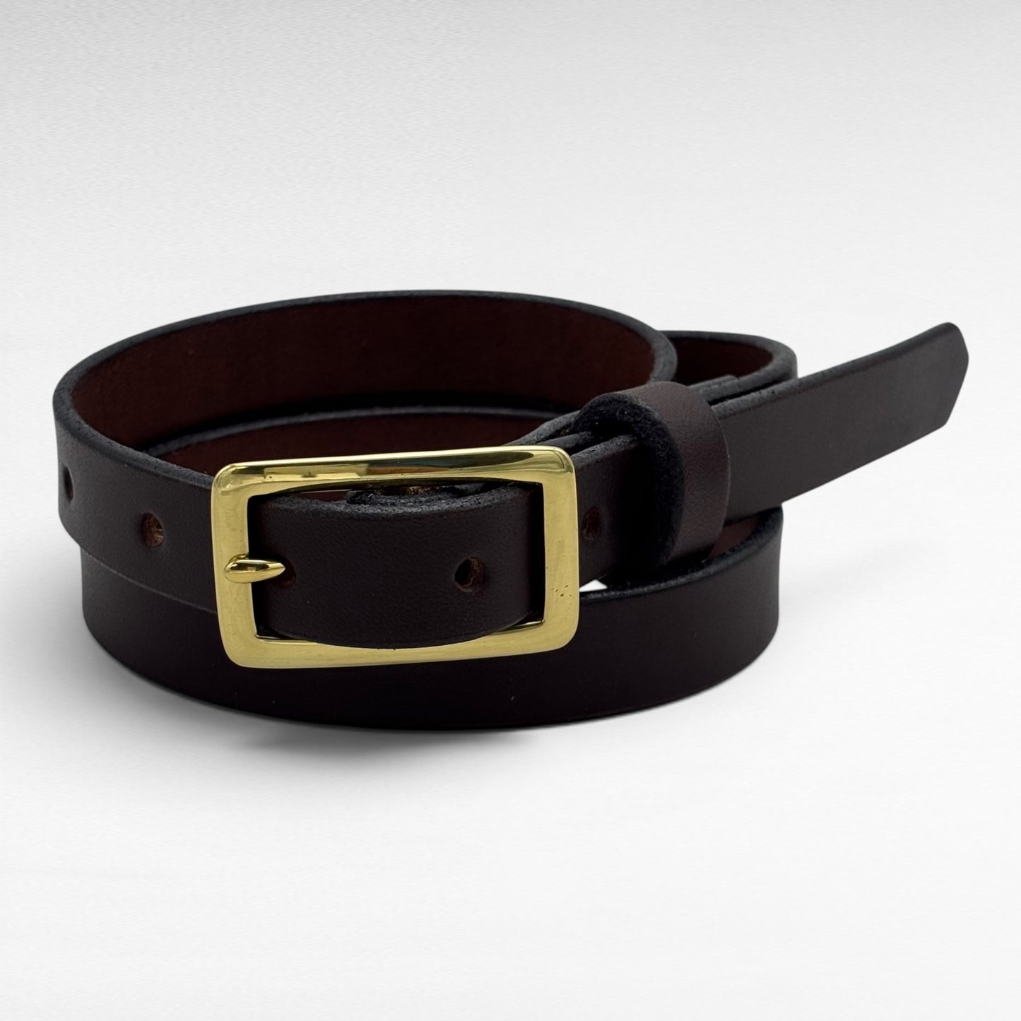 Dark Brown Bridle Leather Belt – 3/4” | Handcrafted in USA