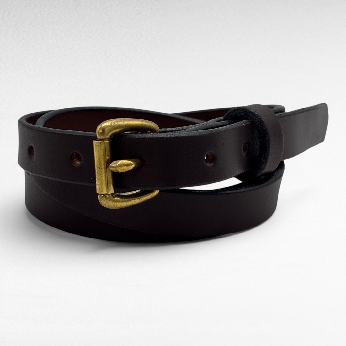 Dark Brown Bridle Leather Belt – 3/4” | Handcrafted in USA
