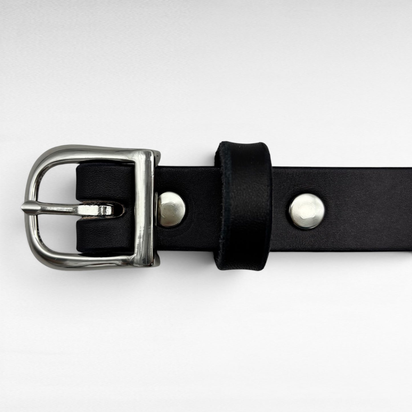 Black Bridle Leather Belt – 1” | Handcrafted in USA