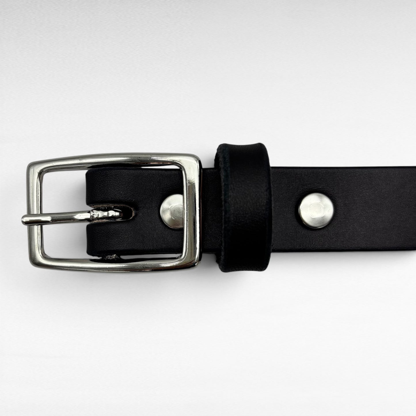 Black Bridle Leather Belt – 1” | Handcrafted in USA