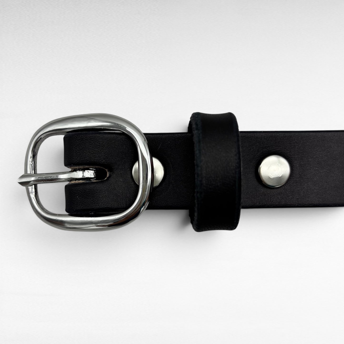 Black Bridle Leather Belt – 1” | Handcrafted in USA