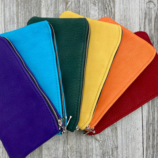 Deerskin 8" Double Zipper Pouch | Handmade in USA