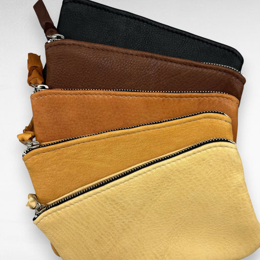 XL Colorful Deerskin Pouch – 8" Zipper