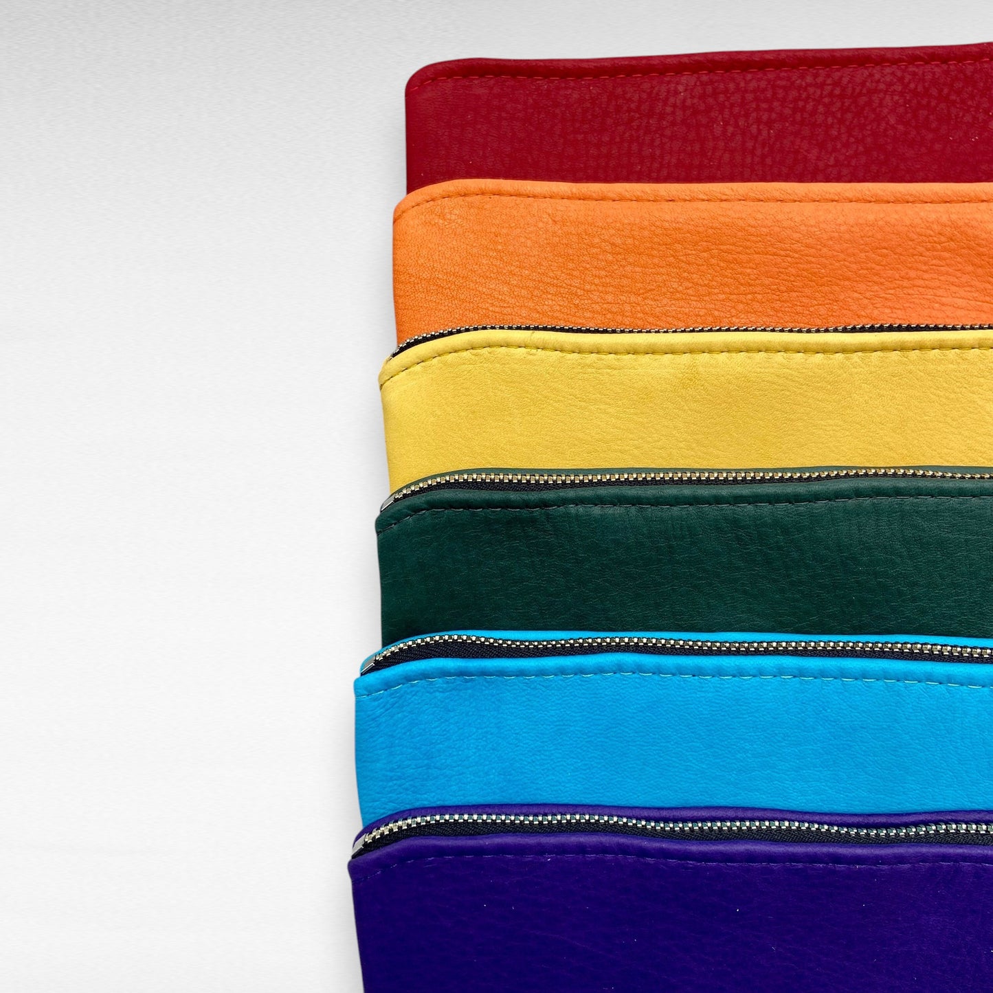 XL Colorful Deerskin Pouch – 8" Zipper