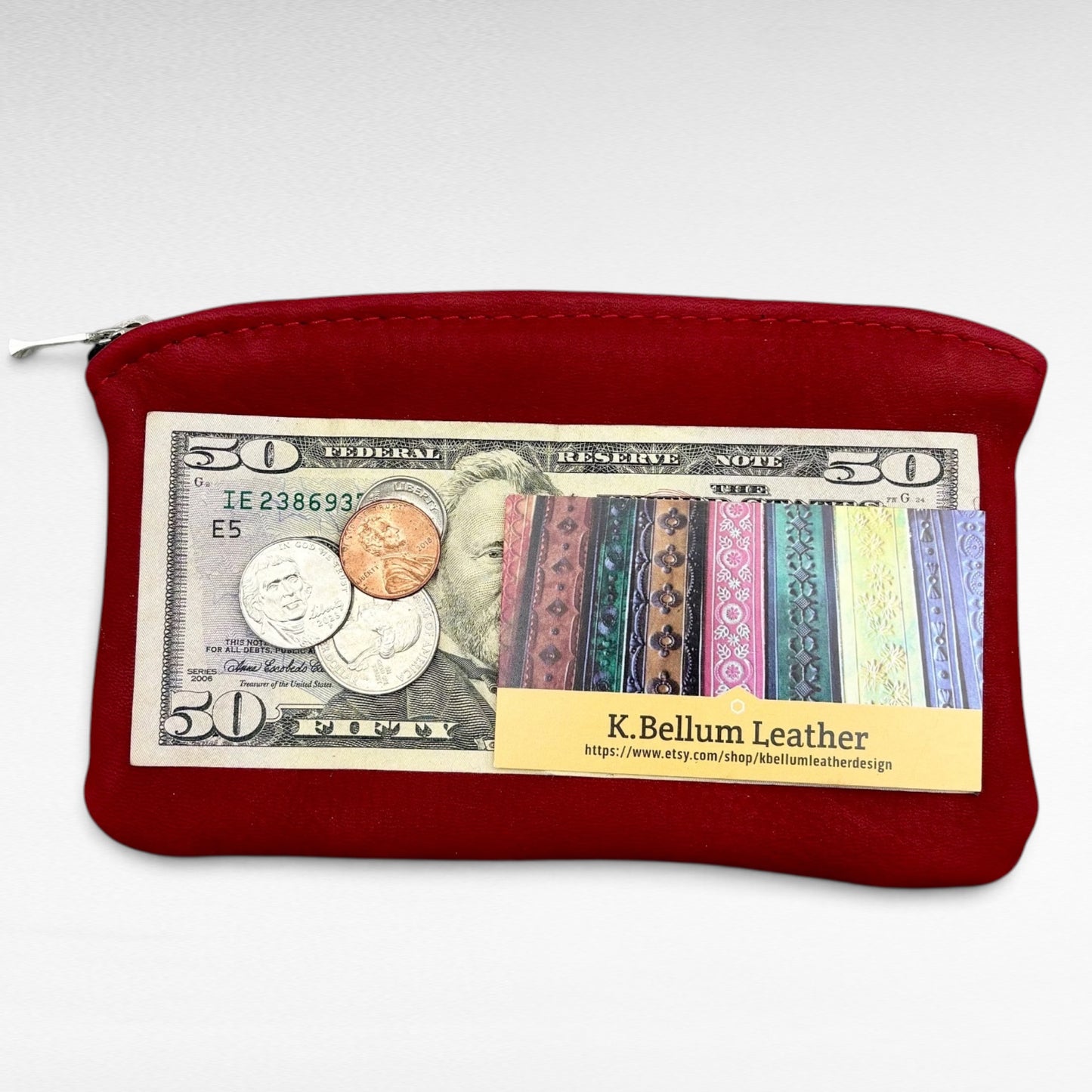 Large Deer Skin Pouch – 7" Zipper