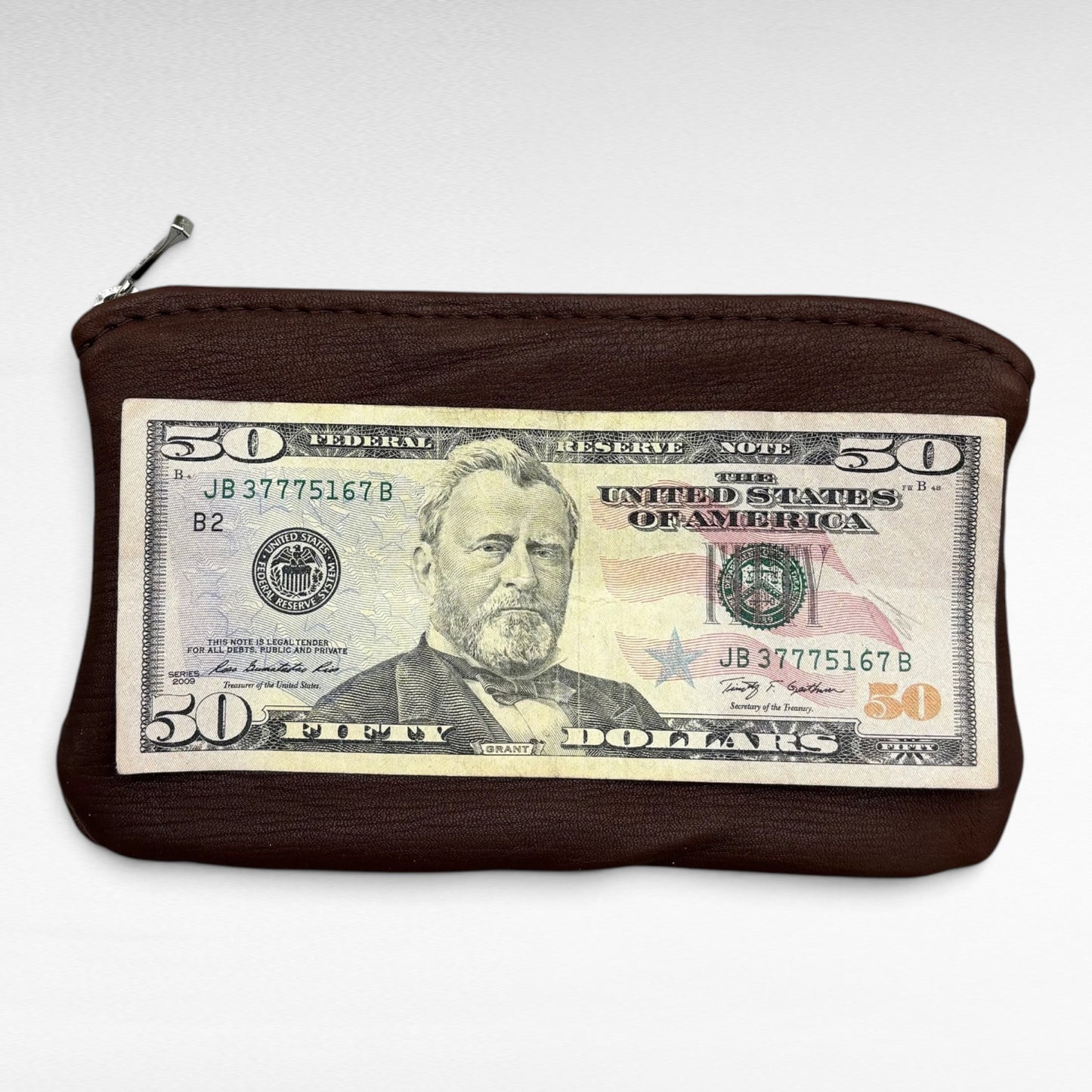 Large Deer Skin Pouch – 7" Zipper