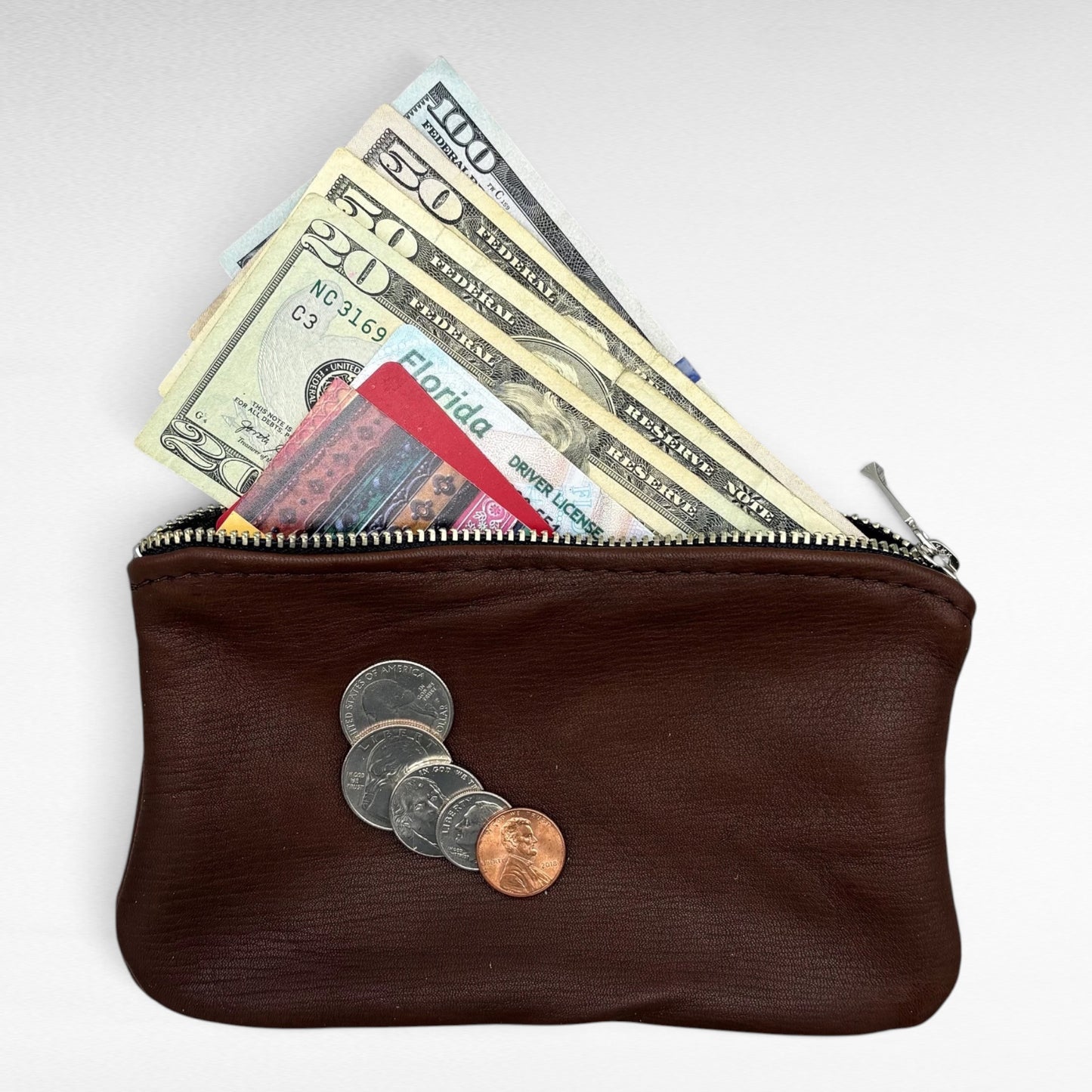 Large Deer Skin Pouch – 7" Zipper