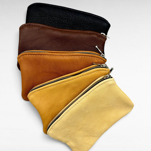 Large Deer Skin Pouch – 7" Zipper