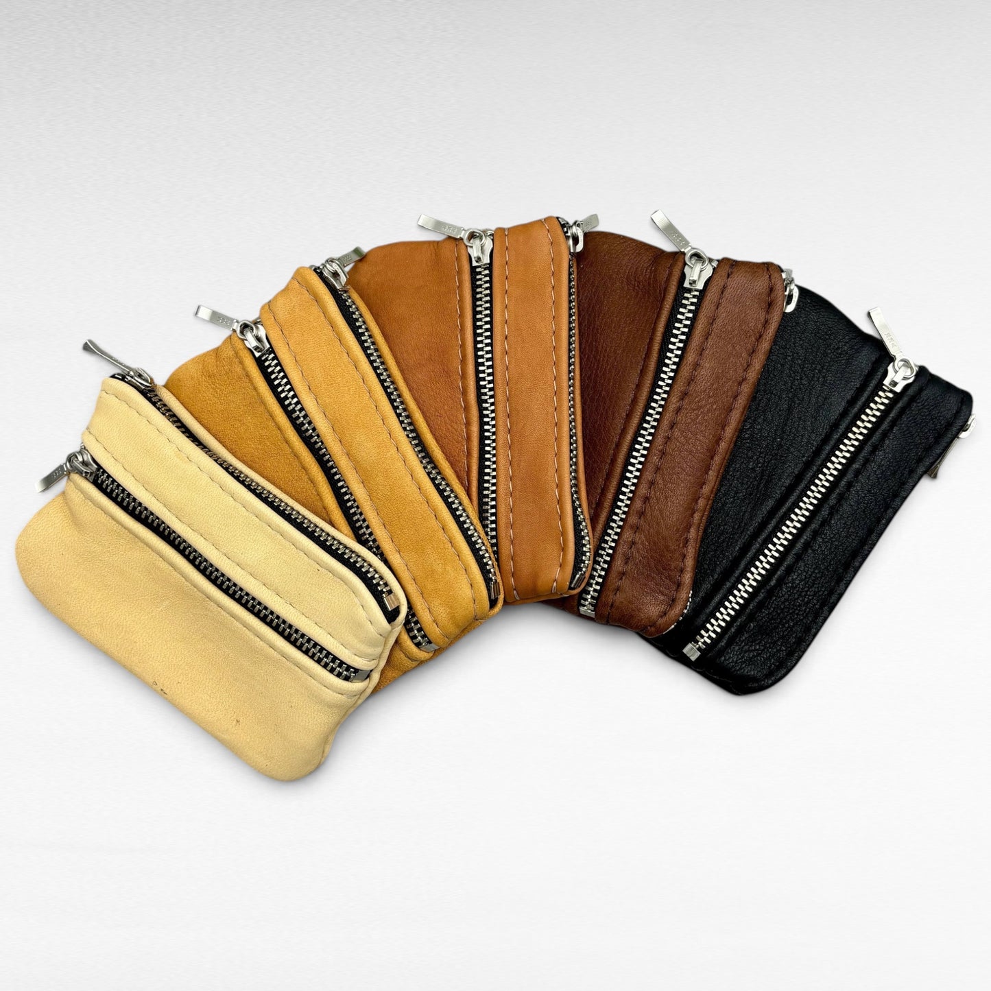 Small Deer Skin Double Zipper Pouch – 4.8" Zipper