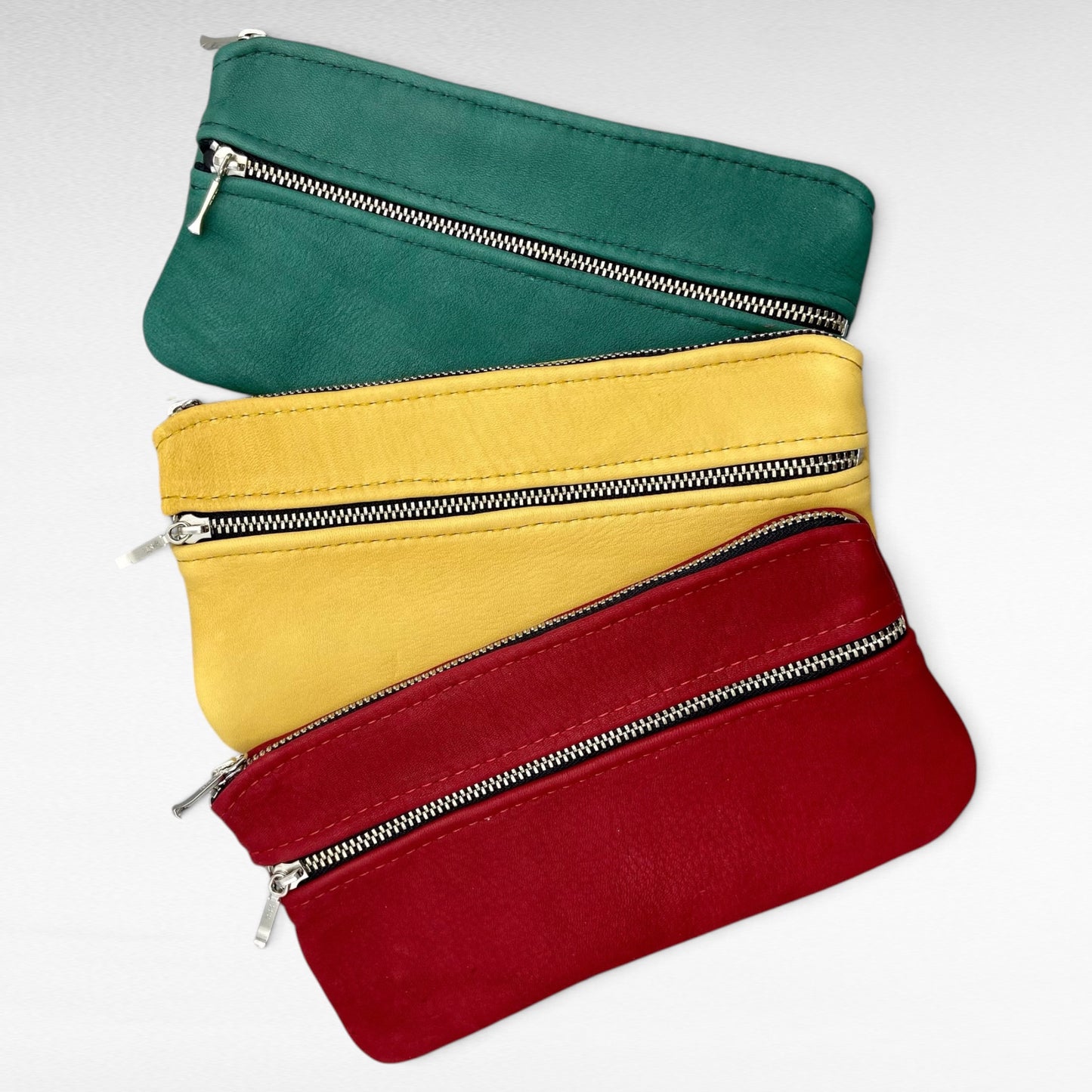 Large Deer Skin Double Zipper Pouch – 8" Zipper