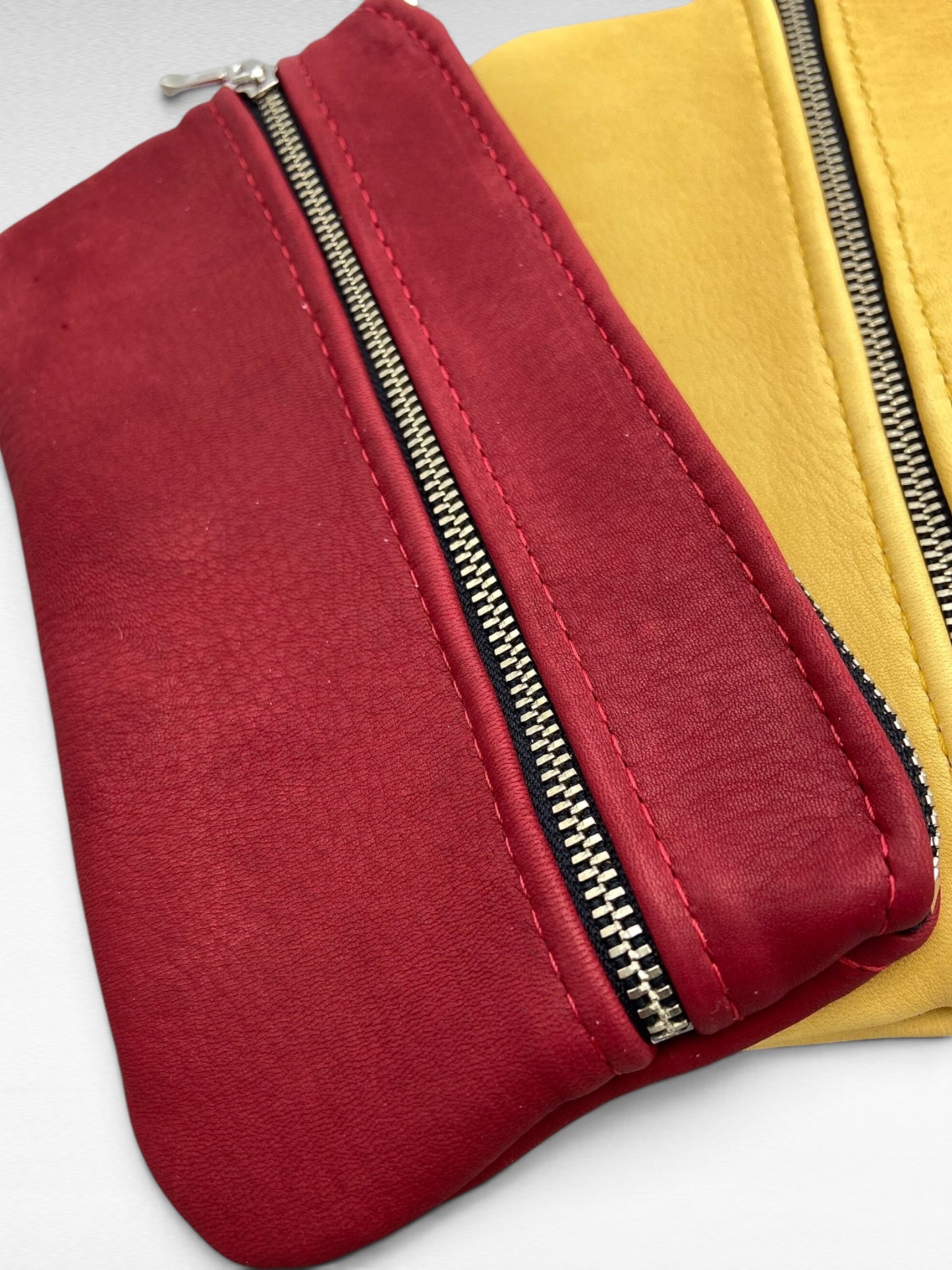 Large Deer Skin Double Zipper Pouch – 8" Zipper