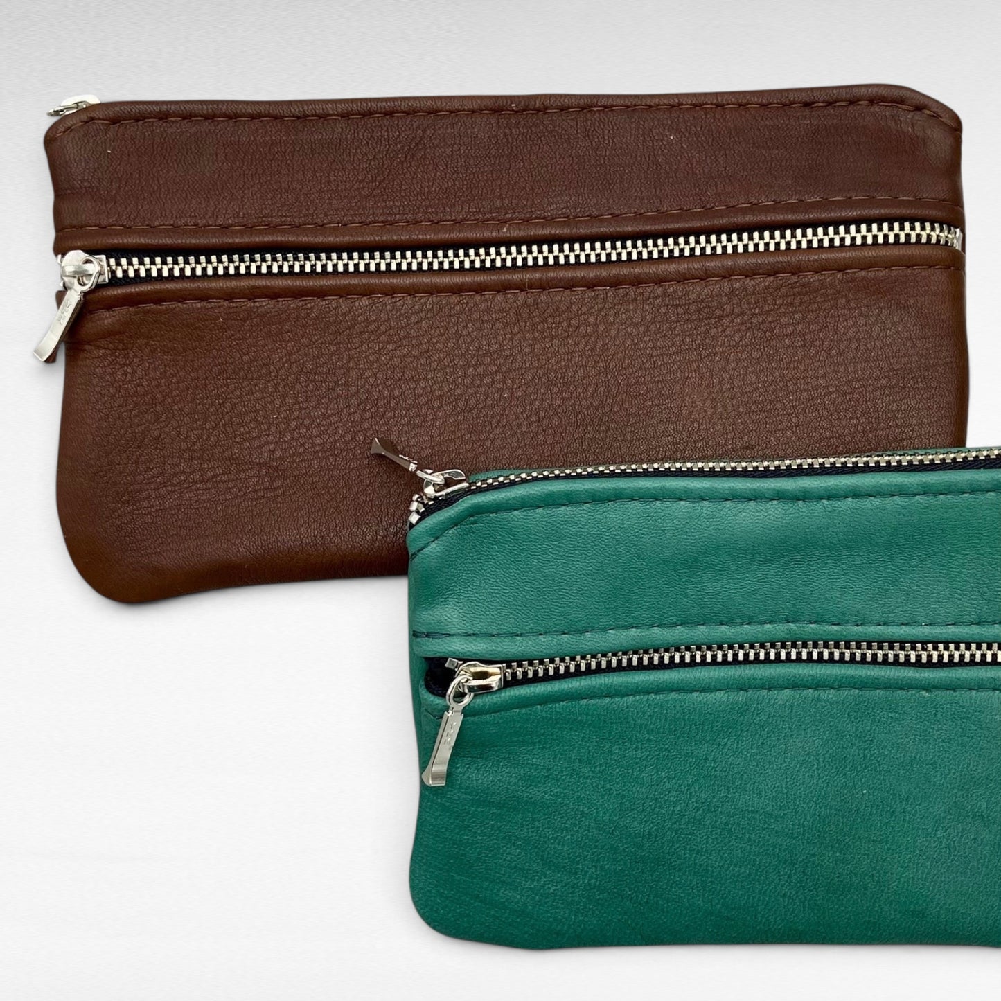 Large Deer Skin Double Zipper Pouch – 8" Zipper