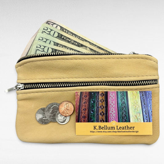 Medium Deer Skin Double Zipper Pouch – 7” Zipper