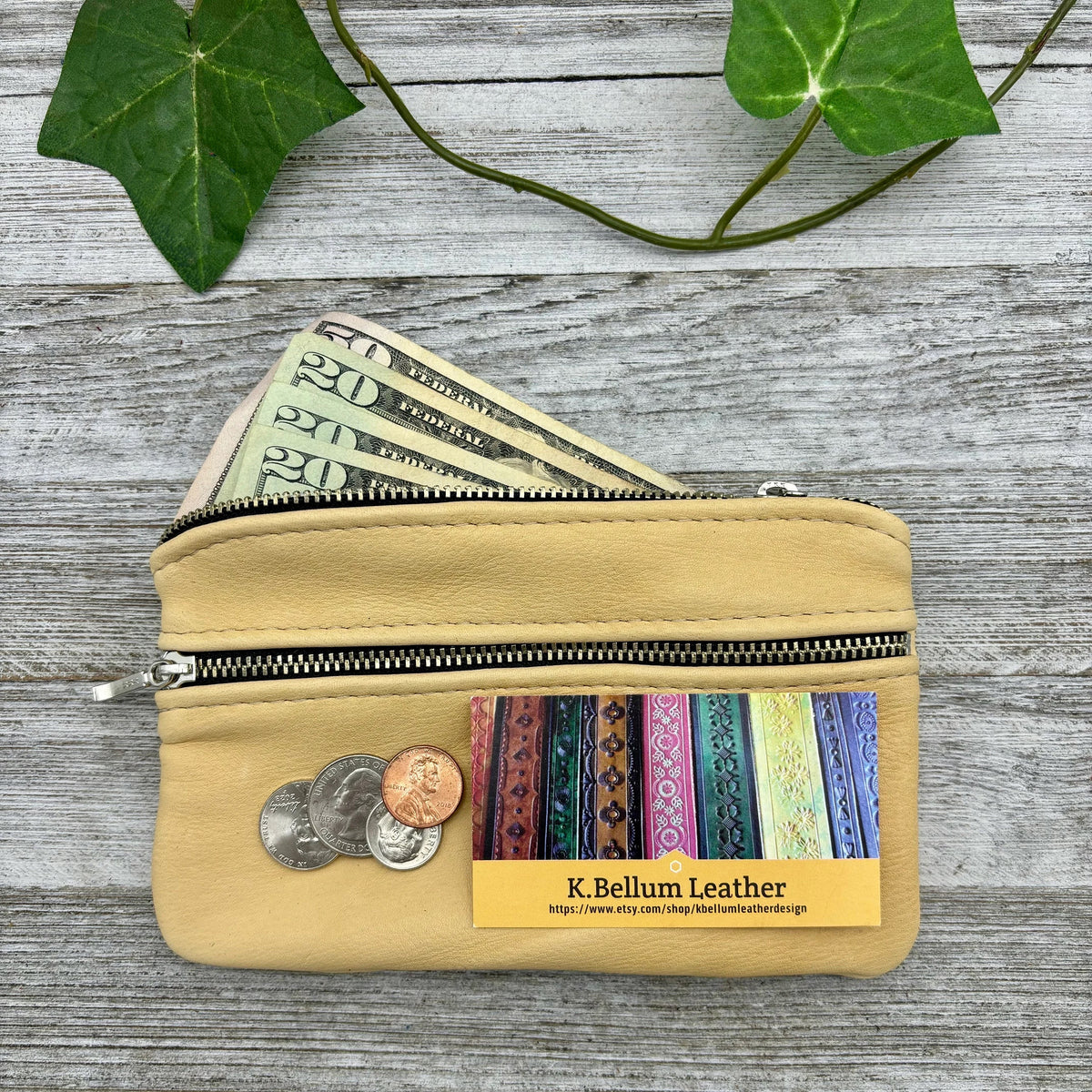 Deerskin 7" Double Zipper Pouch | Handmade in USA