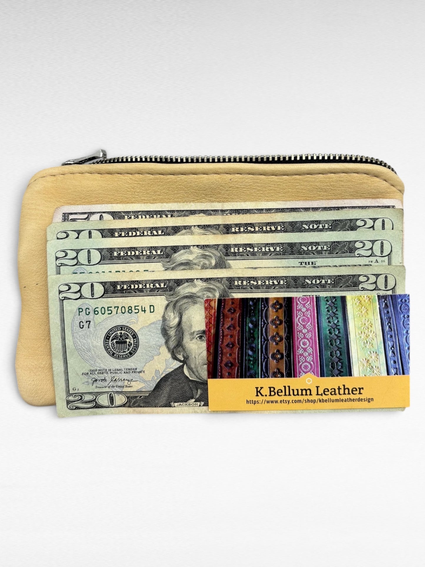 Medium Deer Skin Double Zipper Pouch – 7” Zipper