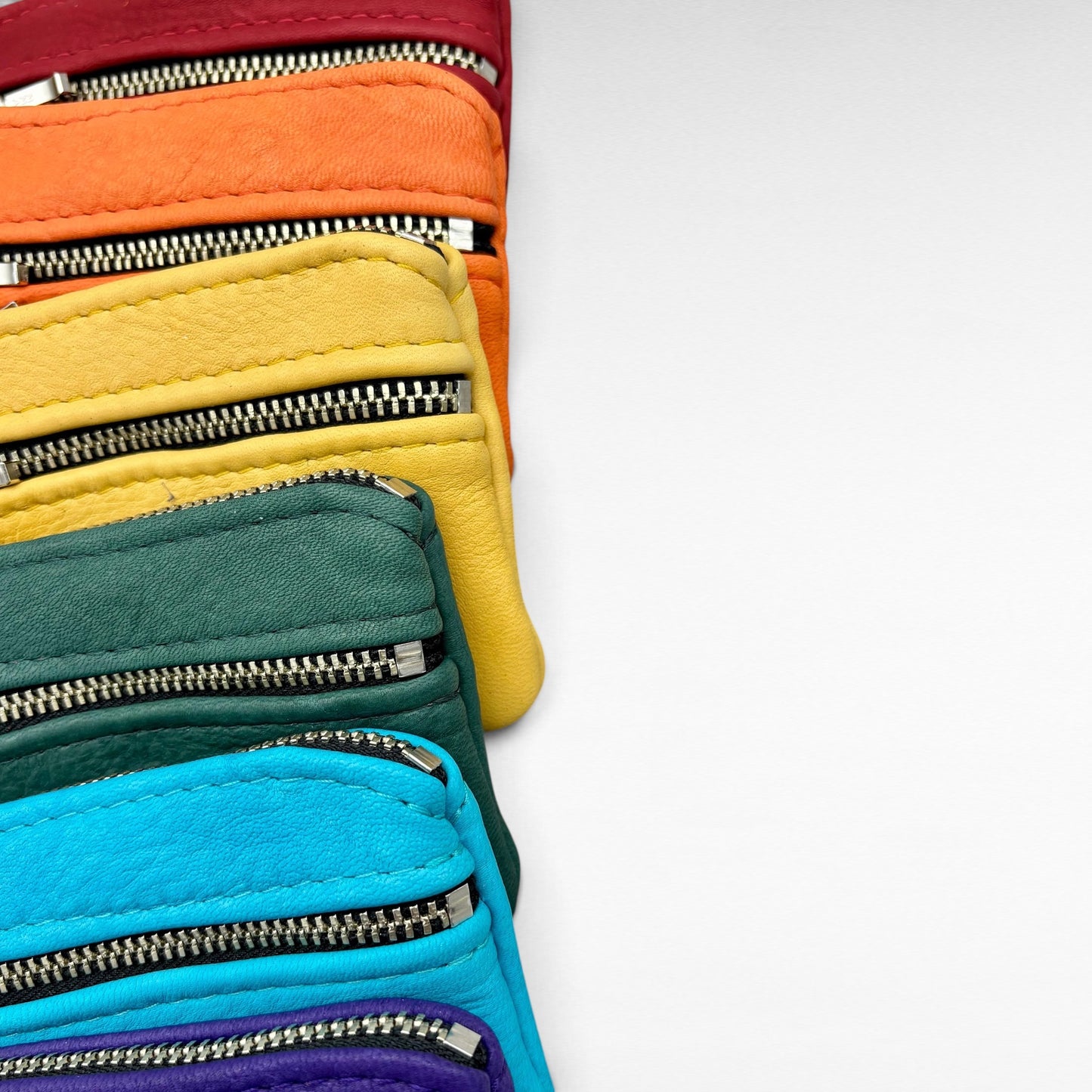 Medium Deer Skin Double Zipper Pouch – 7” Zipper