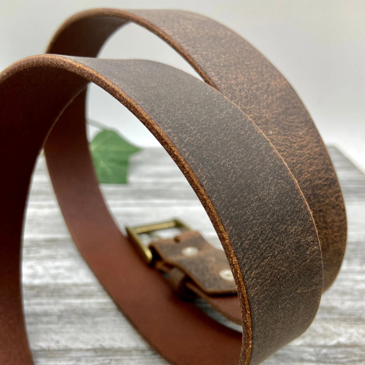 Crazy Horse Leather Belt – Brown – 1-3/4" | Handmade in USA