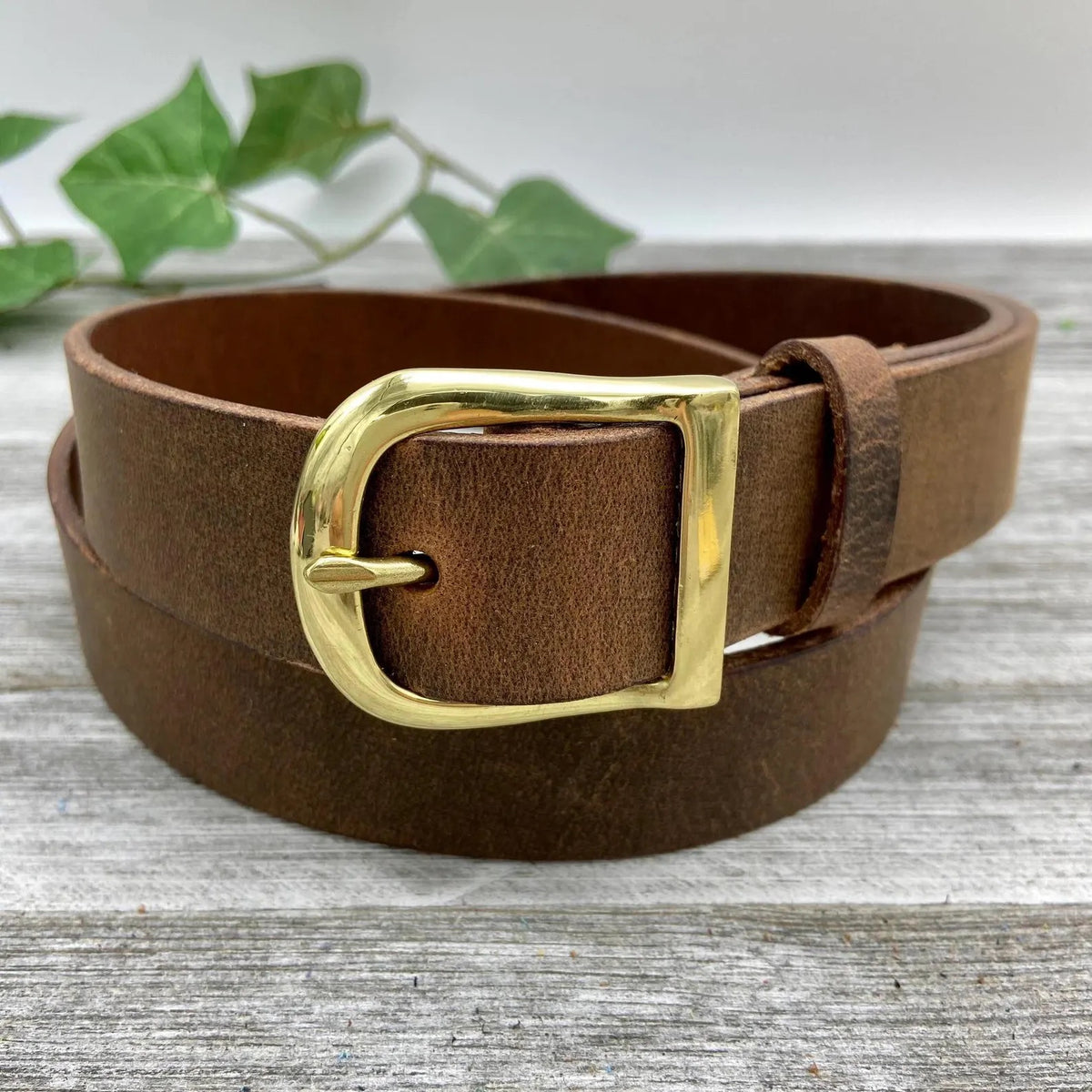 Crazy Horse Leather Belt – Brown – 1-1/4" | Handmade in USA