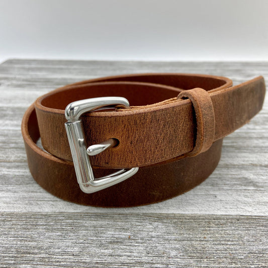 Crazy Horse Leather Belt – Brown – 1-1/4" | Handmade in USA