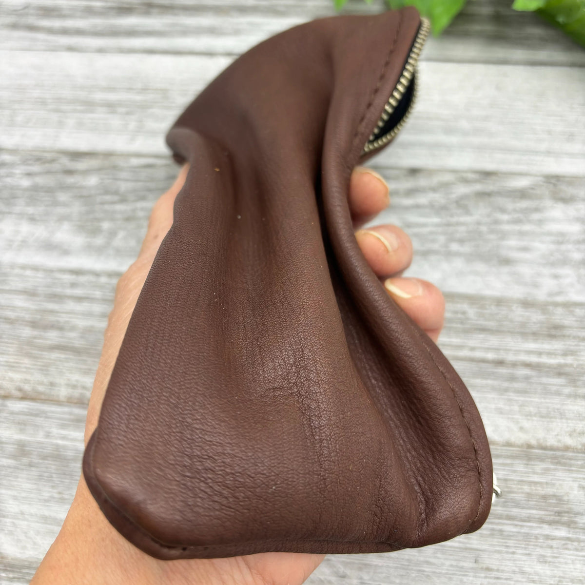 Deerskin 7" Double Zipper Pouch | Handmade in USA