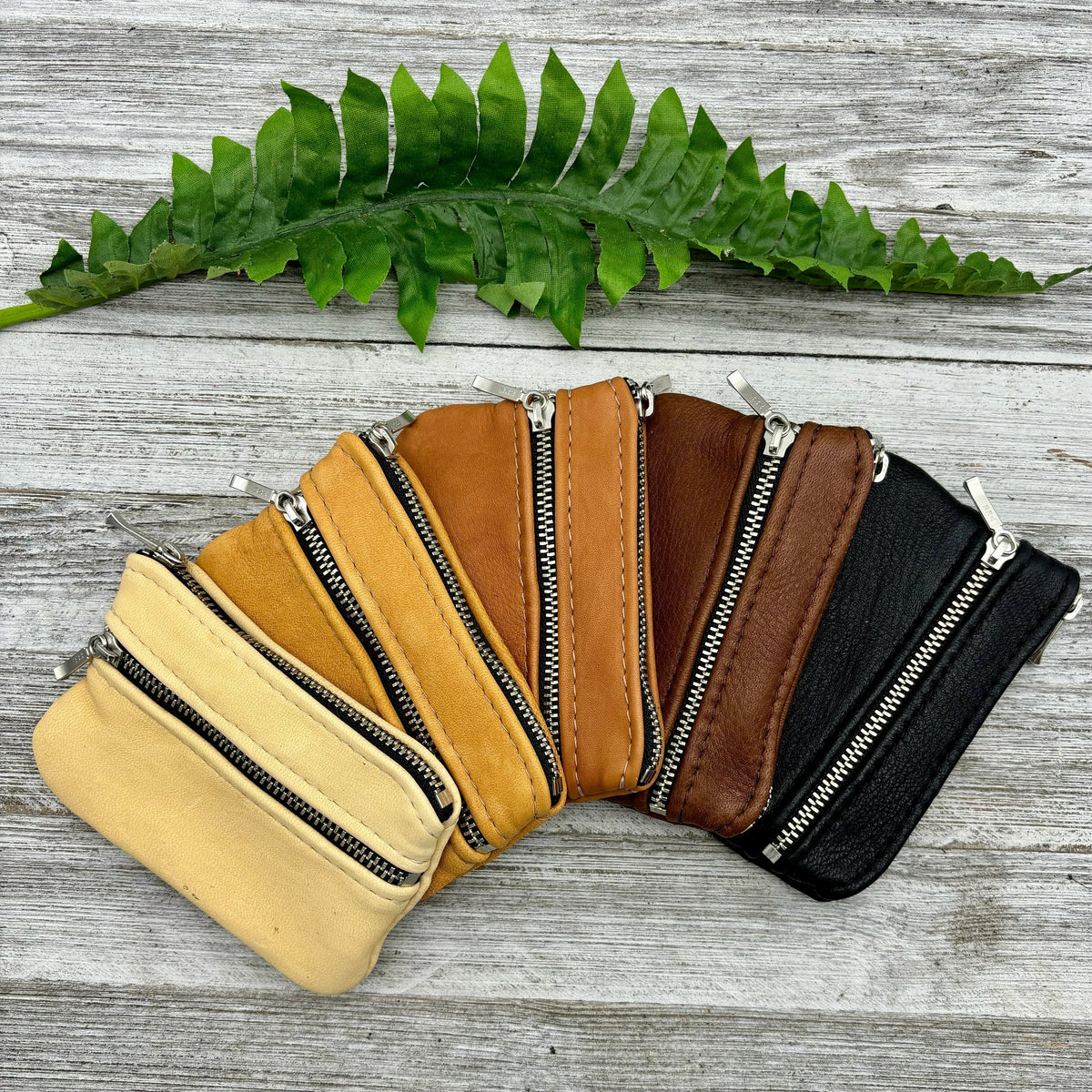 Deerskin 4.8" Double Zipper Pouch | Handmade in USA