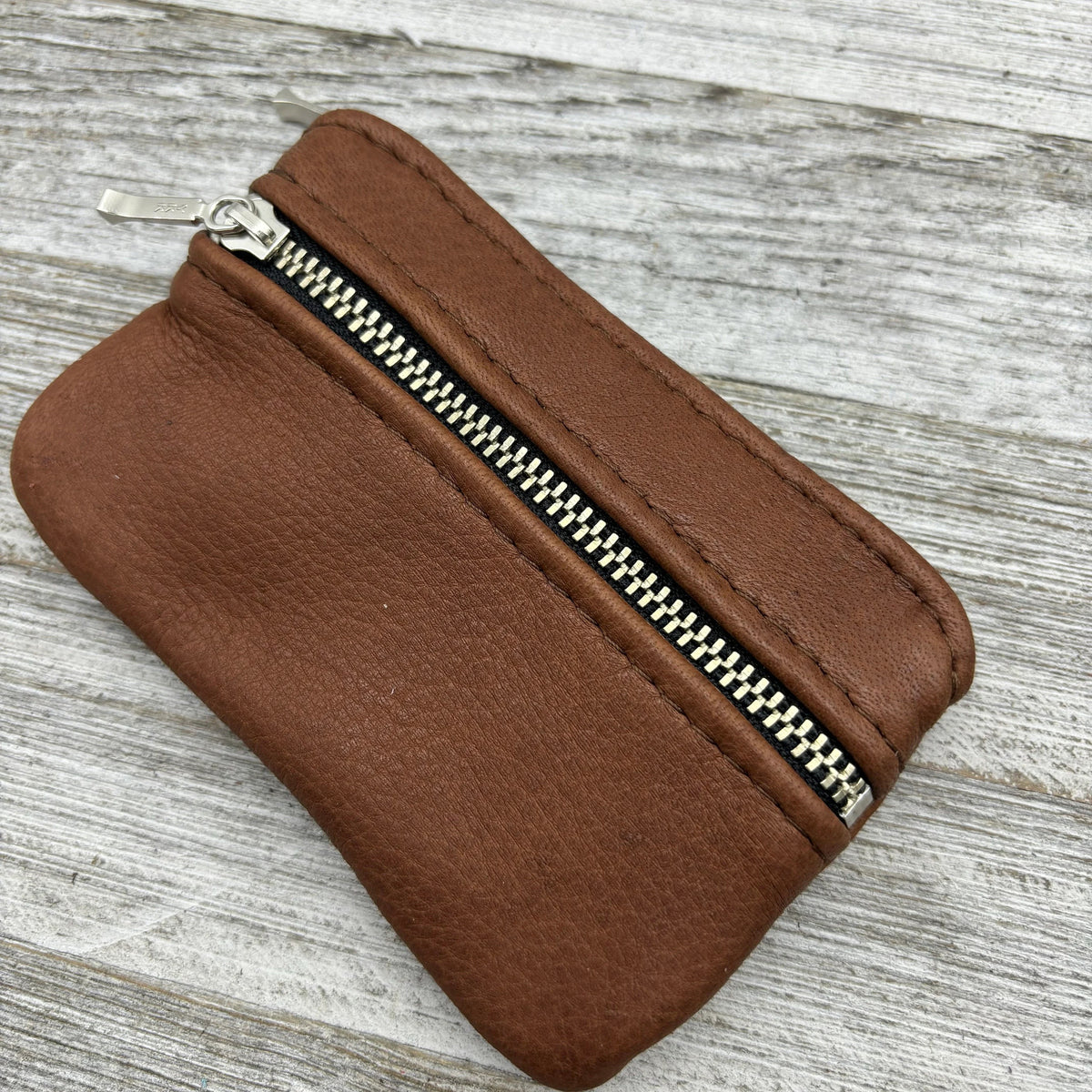 Deerskin 4.8" Double Zipper Pouch | Handmade in USA