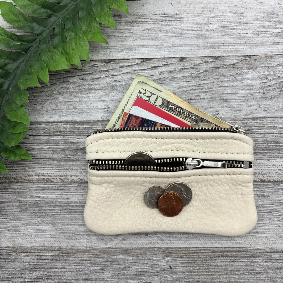 Deerskin 4.8" Double Zipper Pouch | Handmade in USA