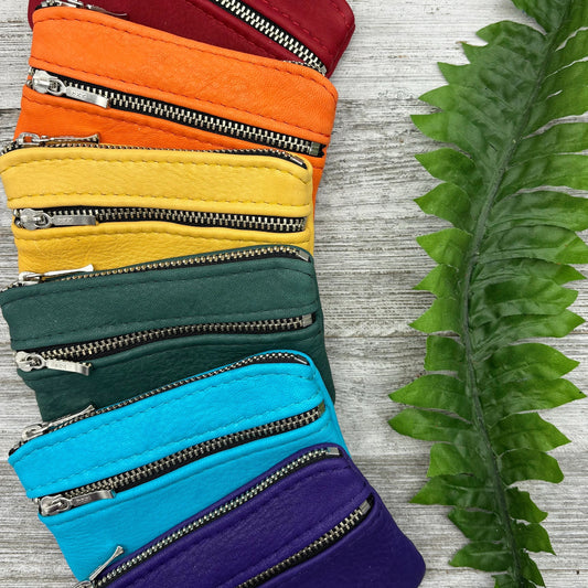 Deerskin 4.8" Double Zipper Pouch | Handmade in USA