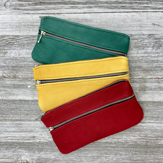 Deerskin 8" Double Zipper Pouch | Handmade in USA