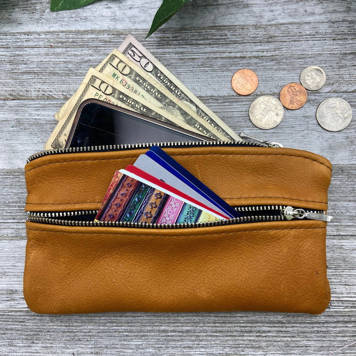 Deerskin 8" Double Zipper Pouch | Handmade in USA