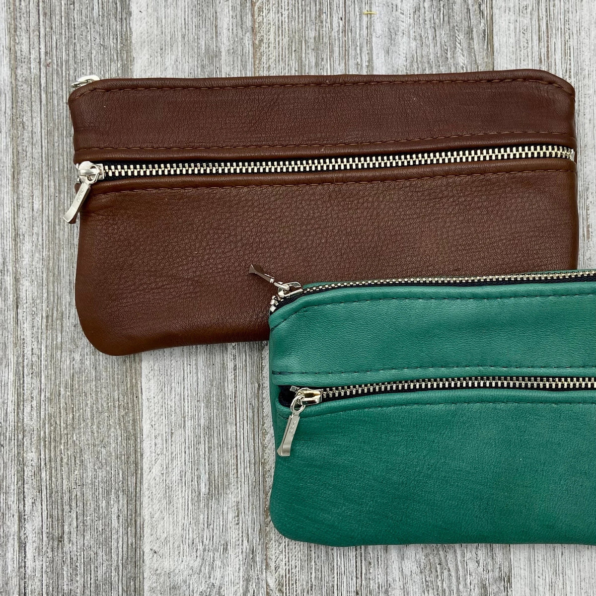 Deerskin 8" Double Zipper Pouch | Handmade in USA