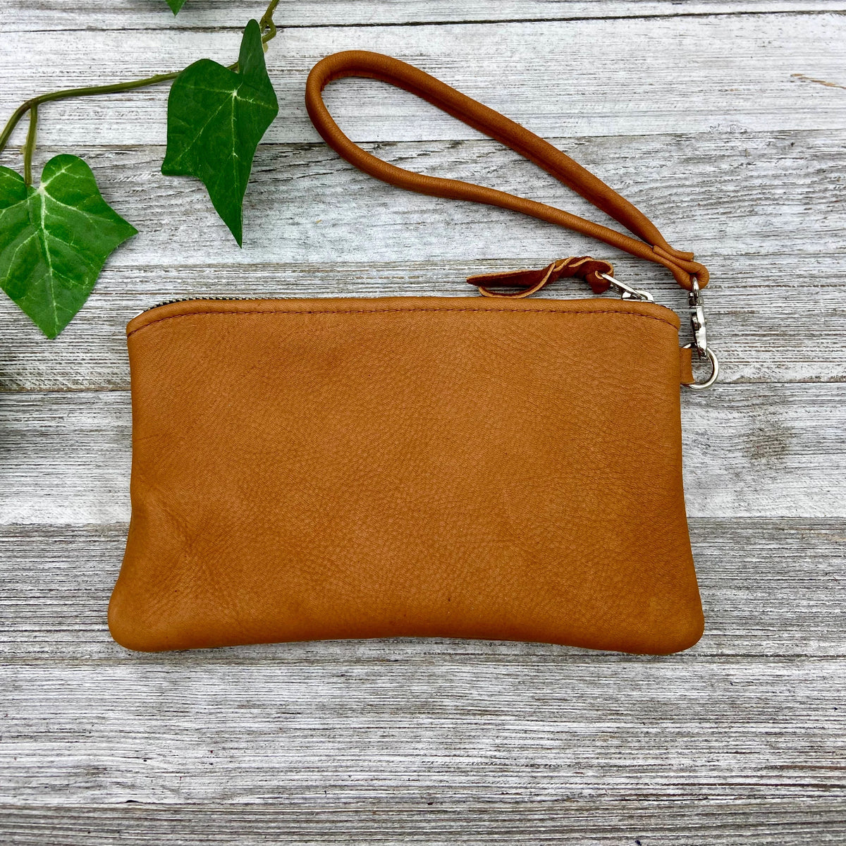 Deerskin 8" Zipper Pouch with Wristlet | Handmade in USA