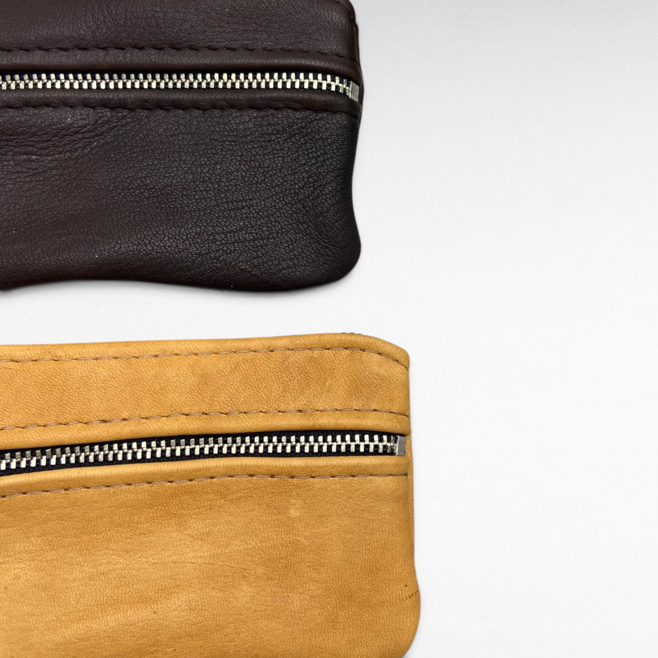 Small Deer Skin Double Zipper Pouch – 4.8" Zipper