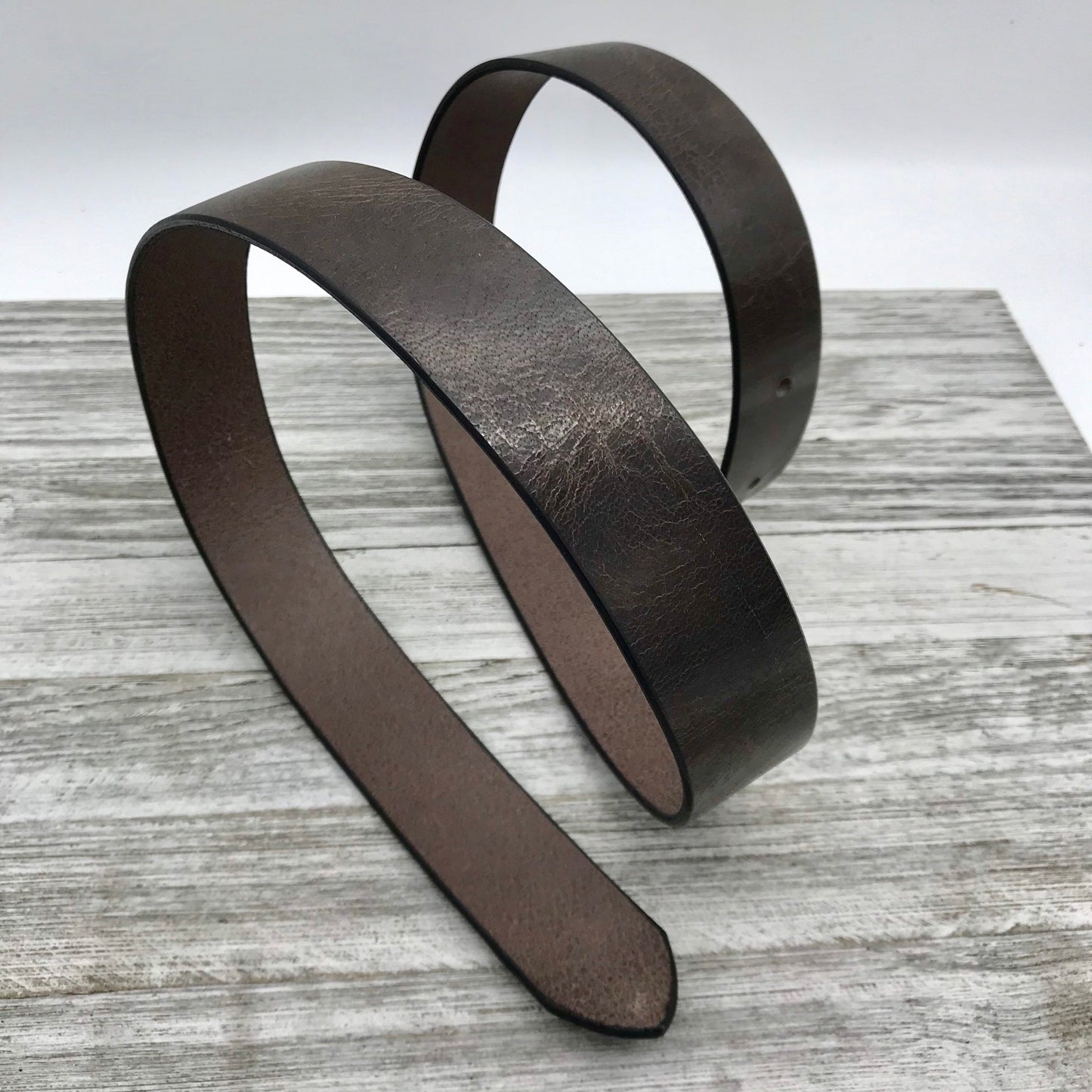 Distressed Glazed Dk. Brown Leather Belt (1 1/2”)