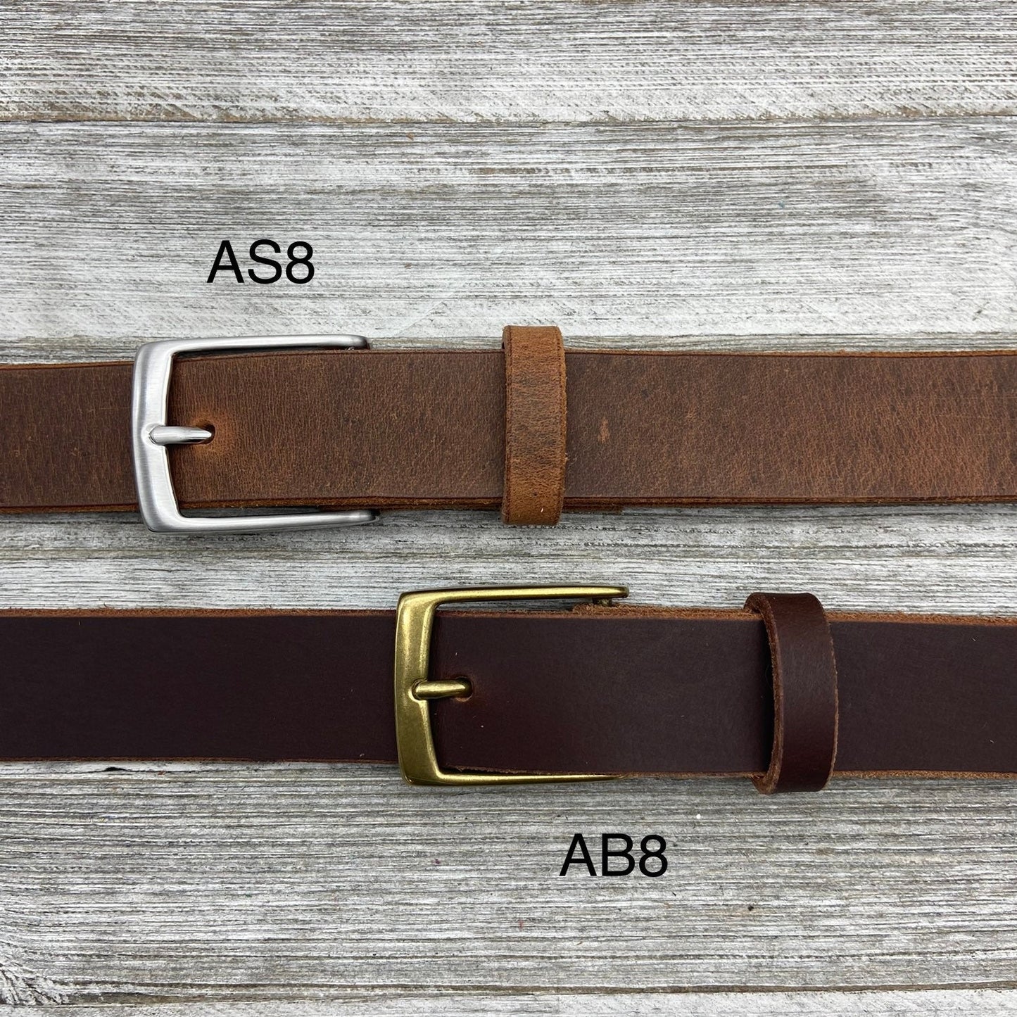 Vintage Distressed Brown Leather Belt (1 3/8")