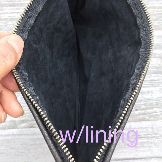 XXL Leather Zipper Pouch (10" zipper)