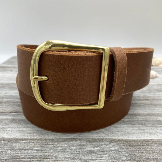 Lt. Brown Leather Belt (1 3/4”)
