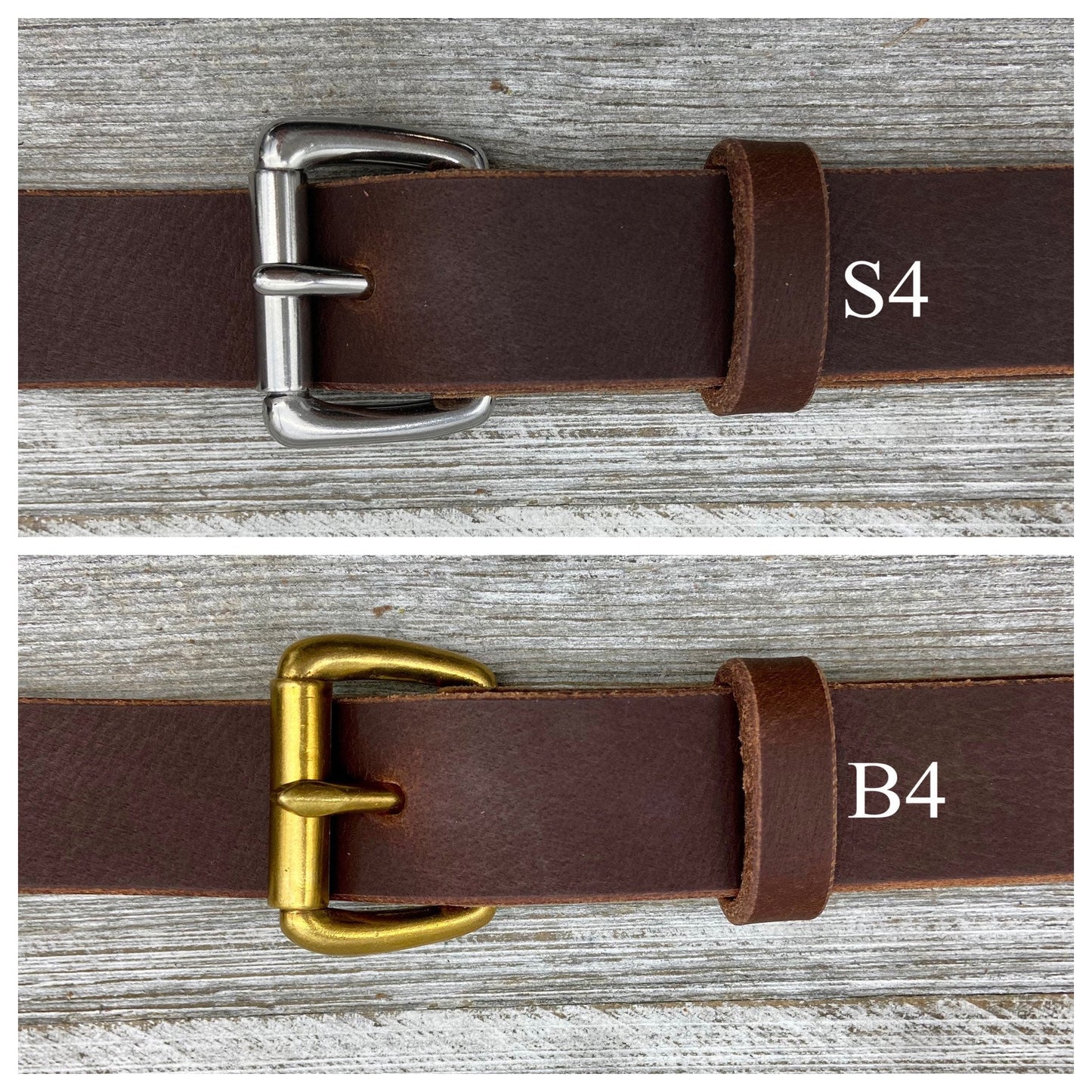 Vintage Distressed Brown Leather Belt (1 3/8")