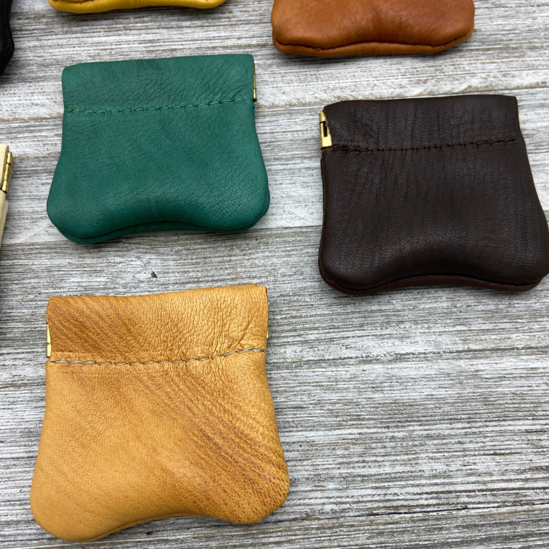 Small Deer Skin Squeeze Coin Case