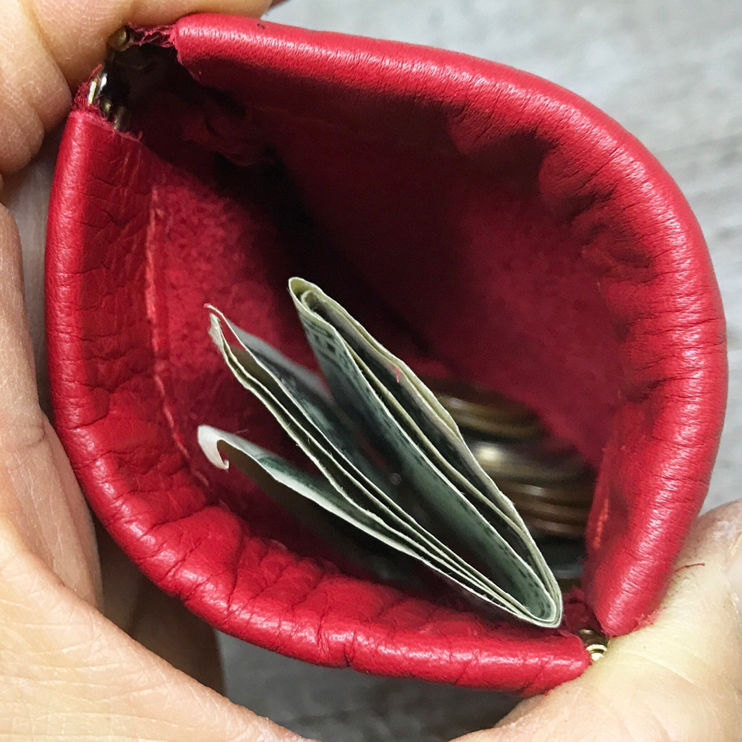 Large Leather Squeeze Coin Case